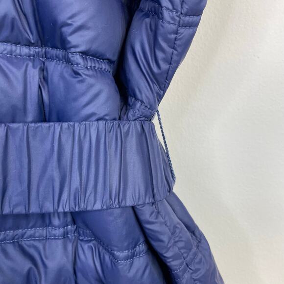 Lands End Packable Down Filled Hooded Belted Long Vest Navy Blue women’s plus 1X - Picture 10 of 13